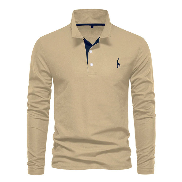 "Eleganter Langarm Herren Polo Pullover in Premium Qualität, klassischer Stil mit moderner Note, vielseitig tragbar."