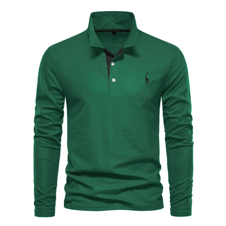 "Eleganter Langarm Herren Polo Pullover in Premium Qualität, klassischer Stil mit moderner Note, vielseitig tragbar."