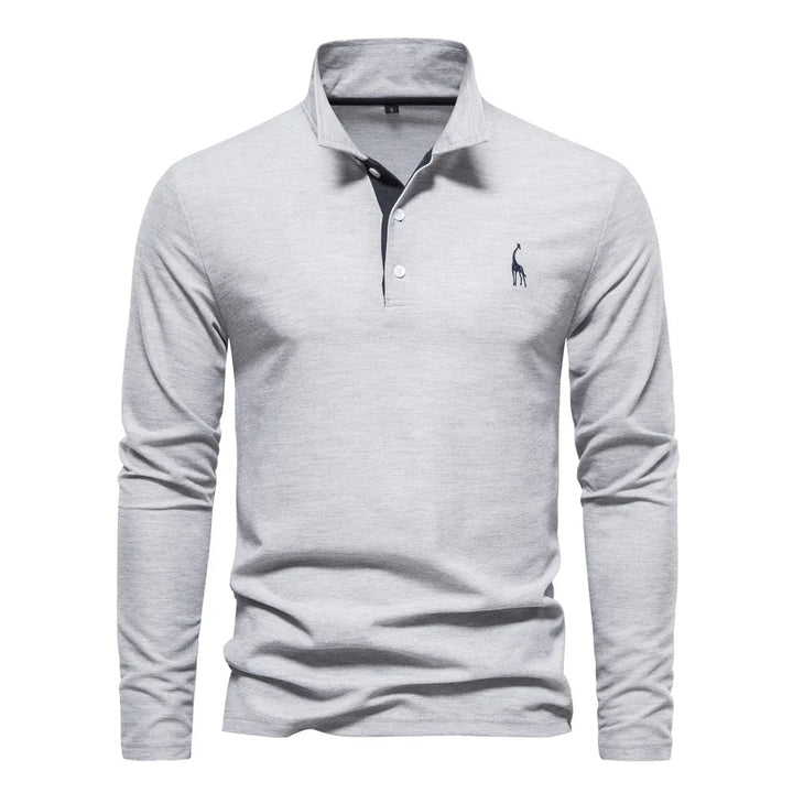"Eleganter Langarm Herren Polo Pullover in Premium Qualität, klassischer Stil mit moderner Note, vielseitig tragbar."