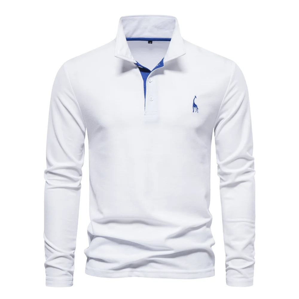 "Eleganter Langarm Herren Polo Pullover in Premium Qualität, klassischer Stil mit moderner Note, vielseitig tragbar."