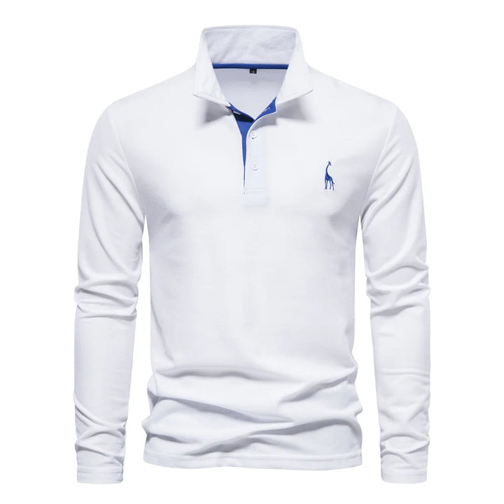 "Eleganter Langarm Herren Polo Pullover in Premium Qualität, klassischer Stil mit moderner Note, vielseitig tragbar."