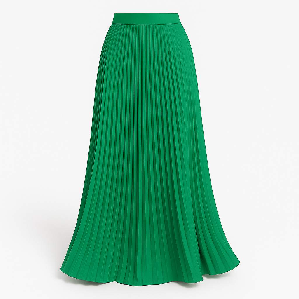 "Eleganter, luftiger Plisseerock in Maxilänge mit klassischen Falten für zeitlose Eleganz, ideal für jeden Anlass."