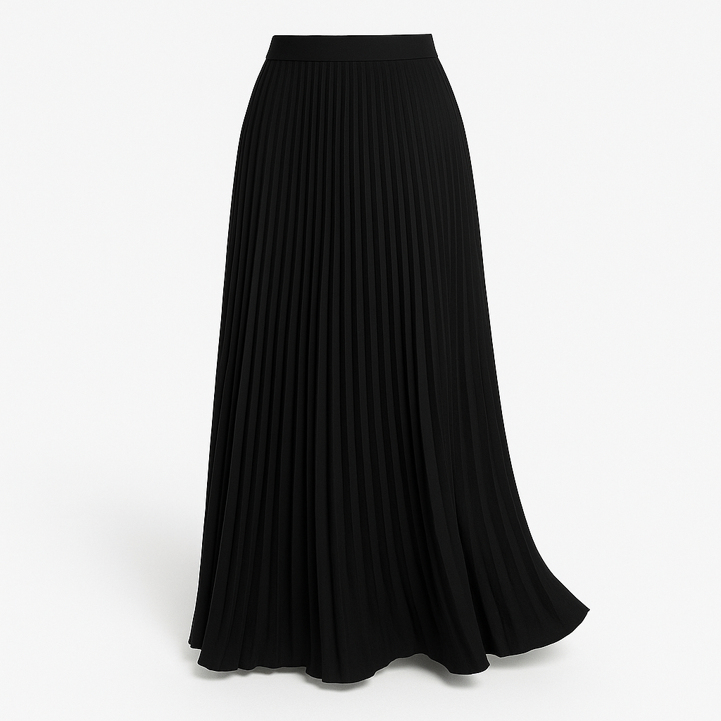 "Eleganter, luftiger Plisseerock in Maxilänge mit klassischen Falten für zeitlose Eleganz, ideal für jeden Anlass."