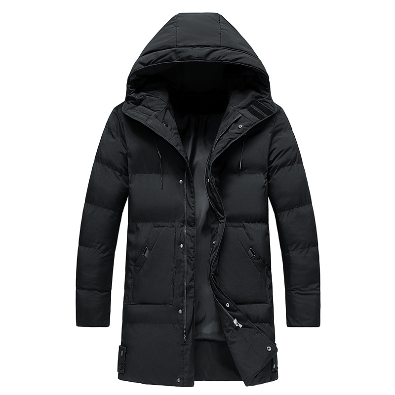 Eleganter, wasserdichter Herren Parka mit Kapuze in Dunkelblau, ideal für stilvollen Winterschutz. Perfekt für jedes Wetter.