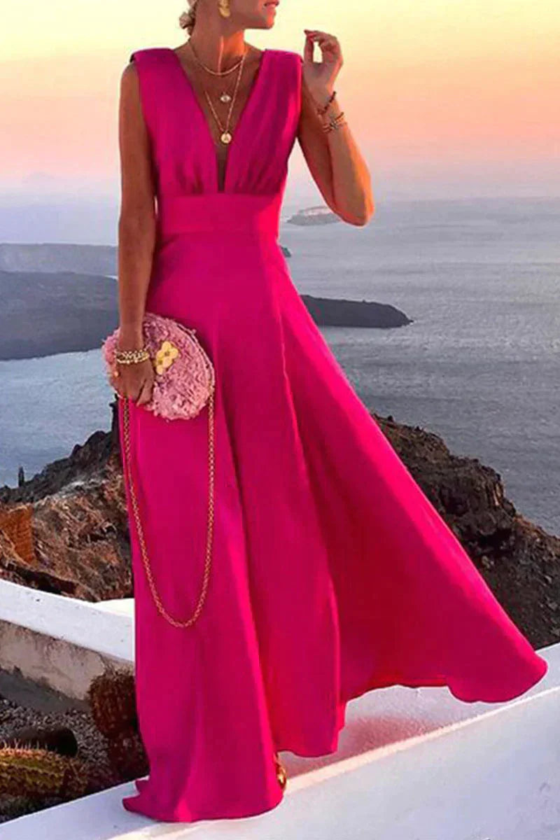 Elegantes Damen Sommerkleid, fließende Silhouette, bequem und vielseitig, leicht kombinierbar, ideal für warme Tage.