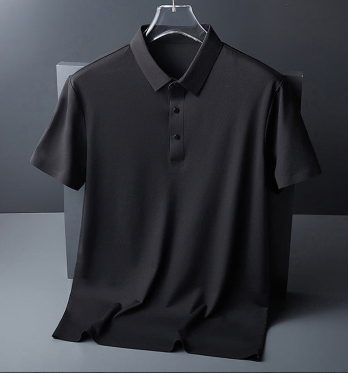 Elegantes Herren Polo Shirt, Vorderansicht in Blau, atmungsaktives Material, ideal für Sport und Freizeit, Größe M bis 4XL.