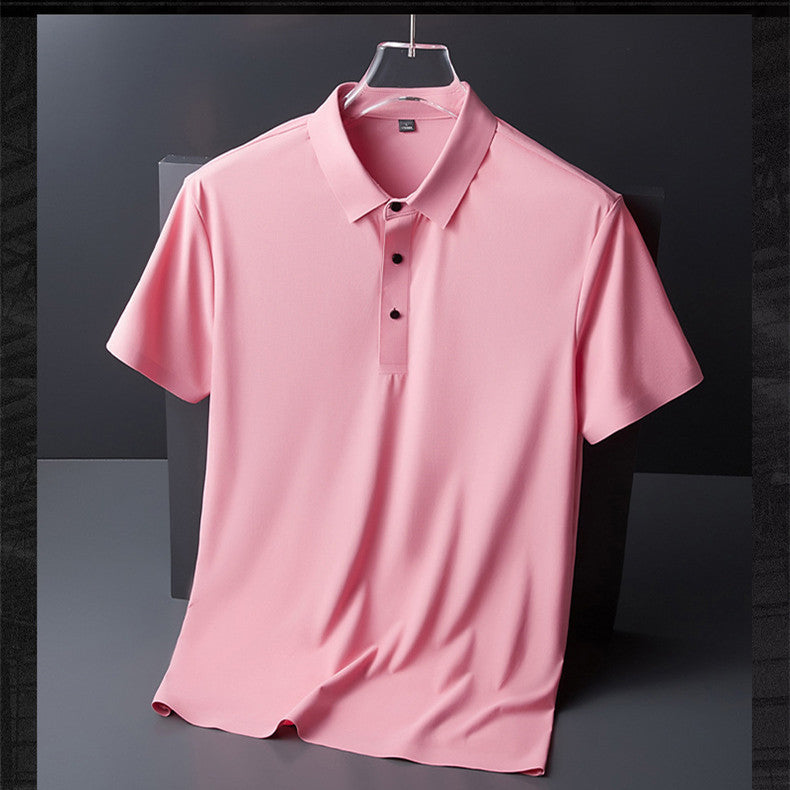 Elegantes Herren Polo Shirt, Vorderansicht in Blau, atmungsaktives Material, ideal für Sport und Freizeit, Größe M bis 4XL.