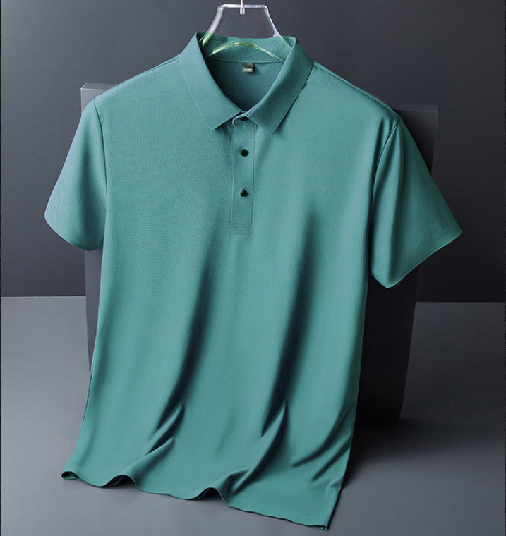 Elegantes Herren Polo Shirt, Vorderansicht in Blau, atmungsaktives Material, ideal für Sport und Freizeit, Größe M bis 4XL.