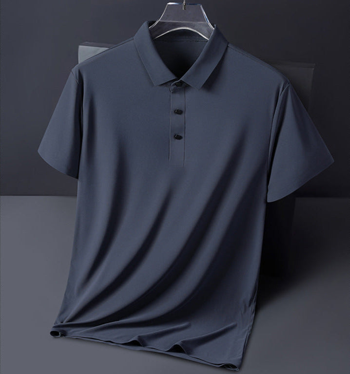 Elegantes Herren Polo Shirt, Vorderansicht in Blau, atmungsaktives Material, ideal für Sport und Freizeit, Größe M bis 4XL.
