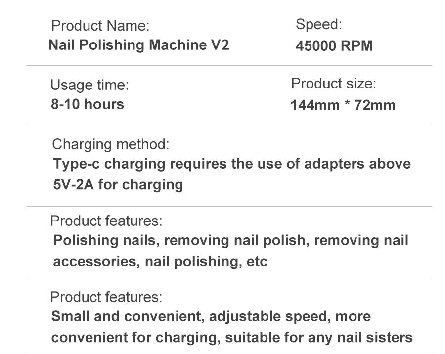 Elektrische Nagelfeile mit 45000RPM, tragbar, leise, USB-wiederaufladbar; modern und handlich, ideal für Nail Art.