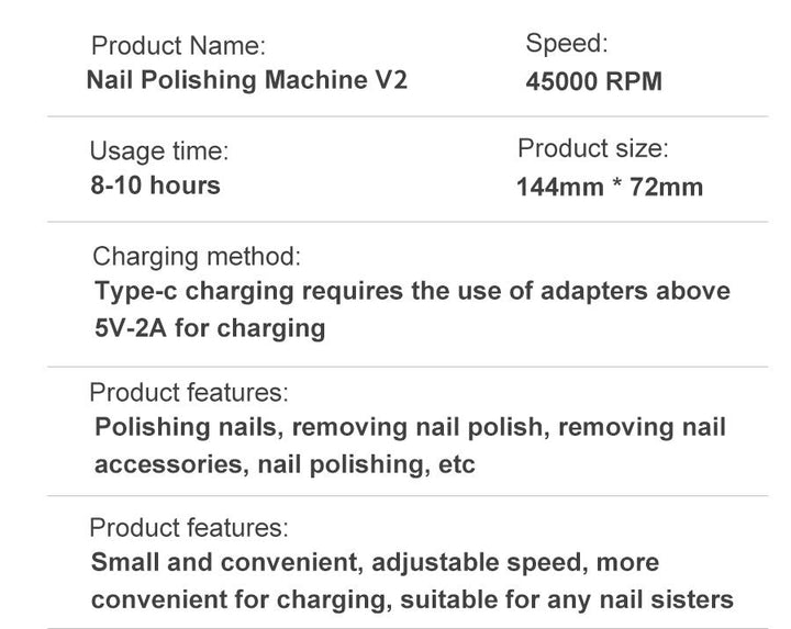 Elektrische Nagelfeile mit 45000RPM, tragbar, leise, USB-wiederaufladbar; modern und handlich, ideal für Nail Art.