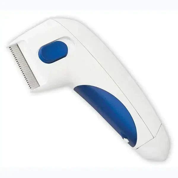 "Elektrischer Floh- und Zeckenentferner, ergonomisches Design, sanfte Entfernung für Haustiere, chemiefrei, silberner Kamm"