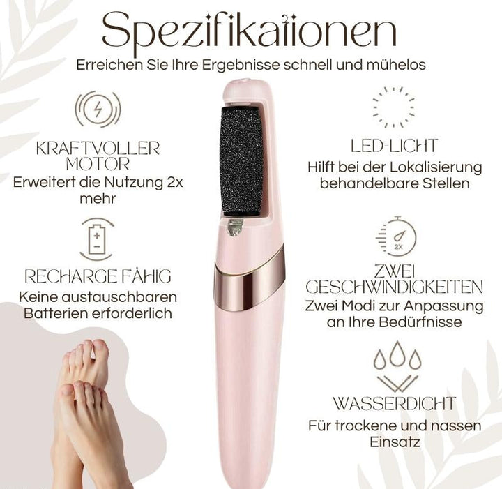 "Elektrischer Hornhautentferner mit ergonomischem Design und LED-Licht, ideal für Pediküre zu Hause, Beauty & Wellness"