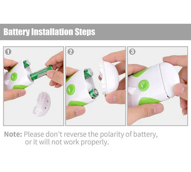 Elektrischer Nagelschneider: Kompaktes Gerät mit ergonomischem Griff und Feilenfunktion für präzise Nagelpflege.