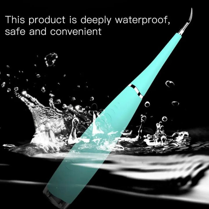 "Elektrischer Zahnsteinentferner mit LED, Aufsätzen und ergonomischem Griff, ideal für die Zahnpflege zuhause."