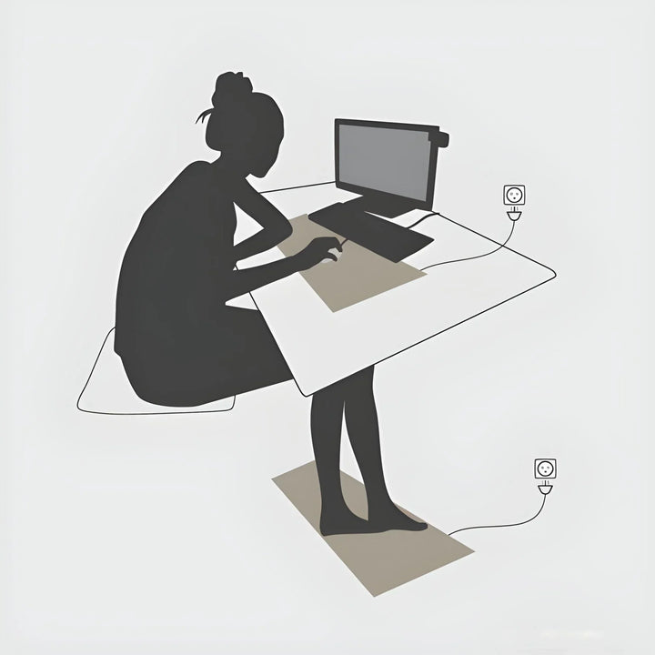 "Erdungsmatte aus Carbonleder, robustes Design, reduziert Elektrosmog, fördert Wohlbefinden, ideal für Geräte."