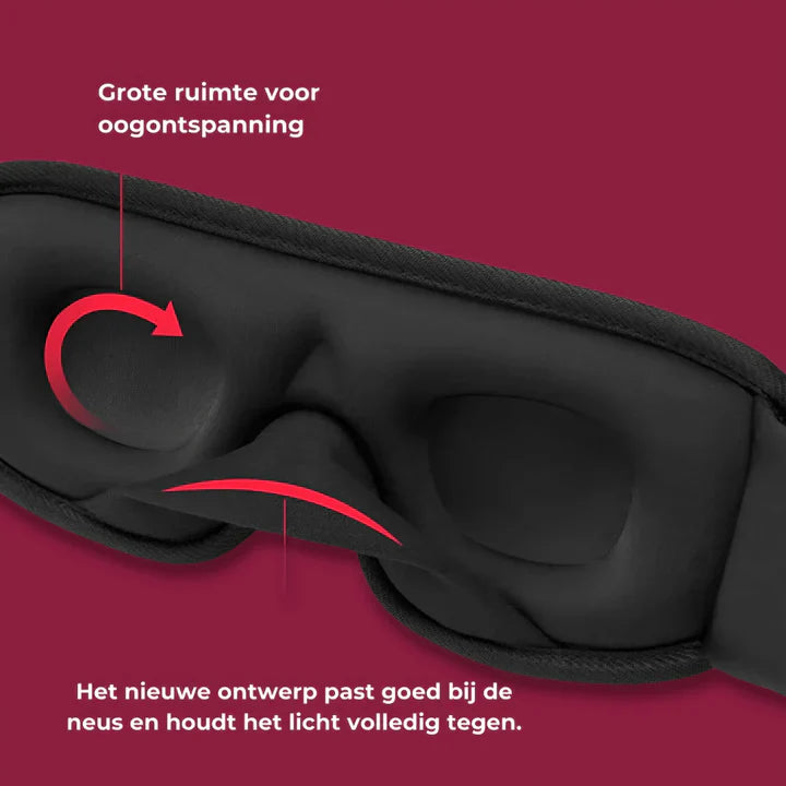 Ergonomische 3D-Schlafmaske für Frauen, schwarz, bietet vollkommene Dunkelheit und maximalen Komfort für erholsamen Schlaf.