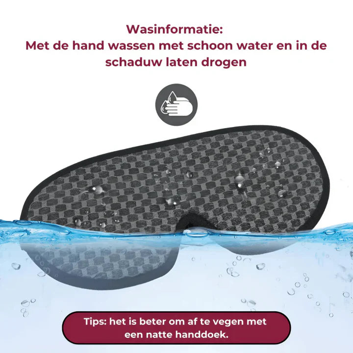 Ergonomische 3D-Schlafmaske für Frauen, schwarz, bietet vollkommene Dunkelheit und maximalen Komfort für erholsamen Schlaf.