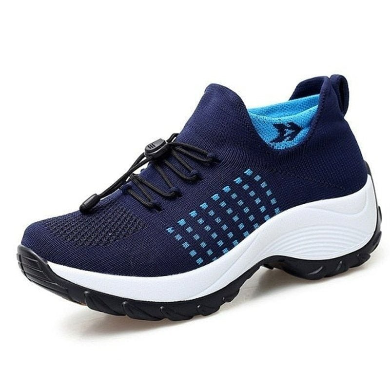 "Ergonomische Damen-Sneaker, atmungsaktiv, stilvoll, in Himmelblau; ideal für ganztägigen Komfort und Schmerzlinderung."