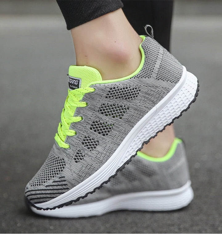 "Ergonomische Damen Sneaker, leicht, atmungsaktiv, mit extra großer Sohle, ideal für Komfort und stilvolle Freizeitlooks."