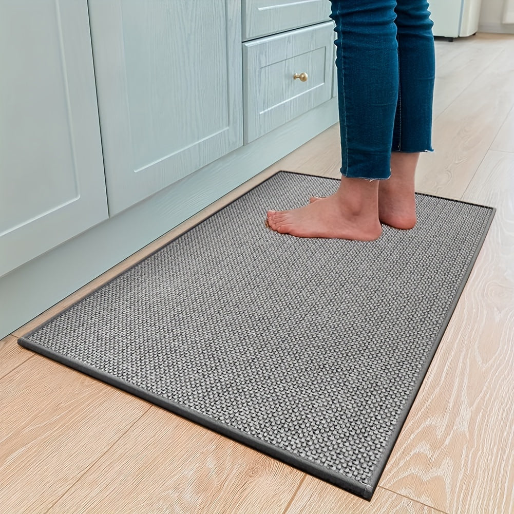 Ergonomische Küchenmatte in Beige, stilvolles Design, gepolstert, rutschfest für Komfort und Sicherheit in der Küche.