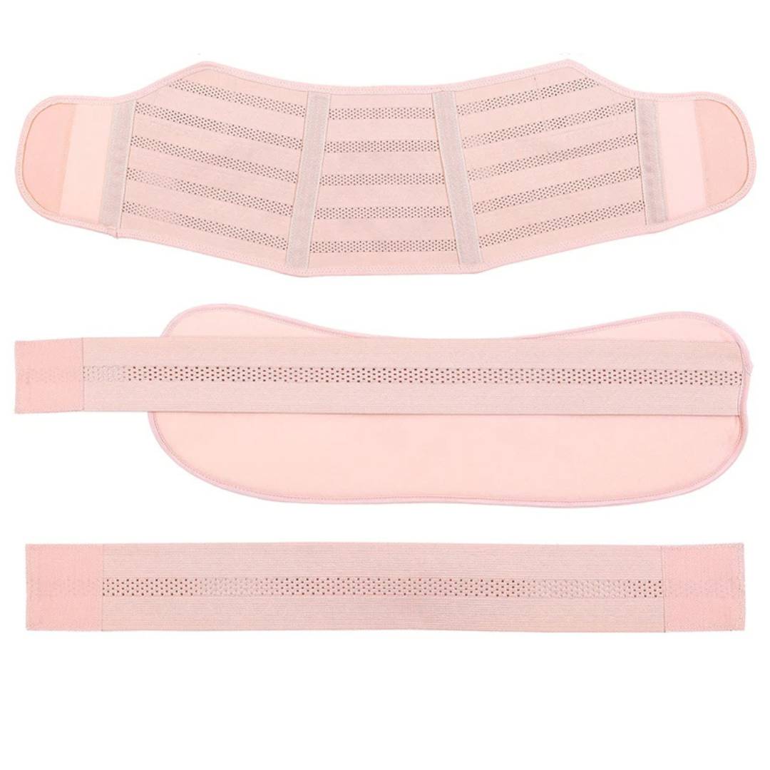 "Ergonomischer Schwangerschafts-Stützgürtel in Beige, bietet Rücken- und Bauchunterstützung für werdende Mütter."