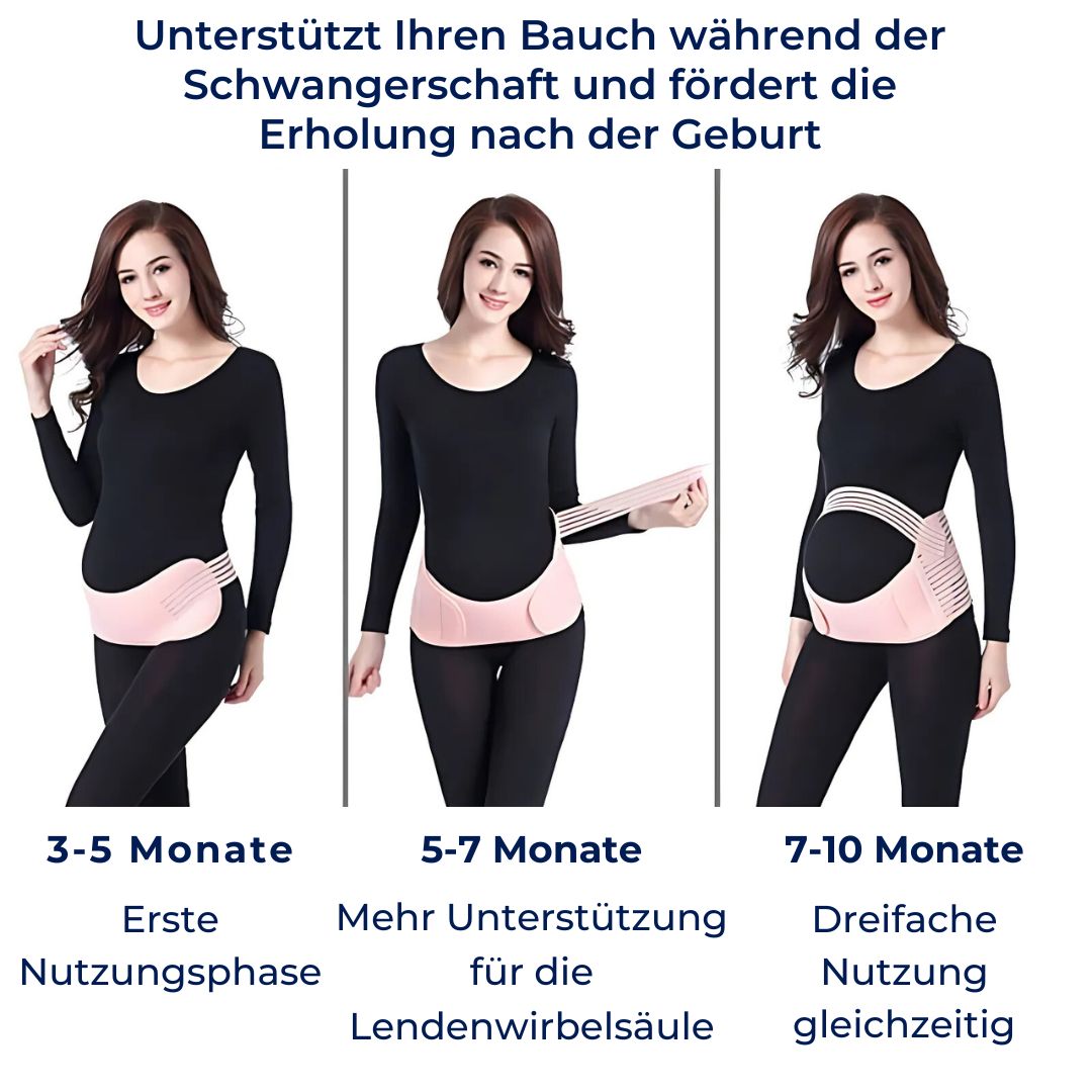 "Ergonomischer Schwangerschafts-Stützgürtel in Beige, bietet Rücken- und Bauchunterstützung für werdende Mütter."
