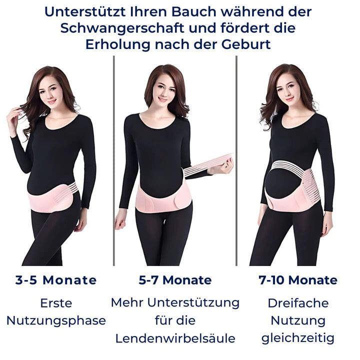 "Ergonomischer Schwangerschafts-Stützgürtel in Beige, bietet Rücken- und Bauchunterstützung für werdende Mütter."