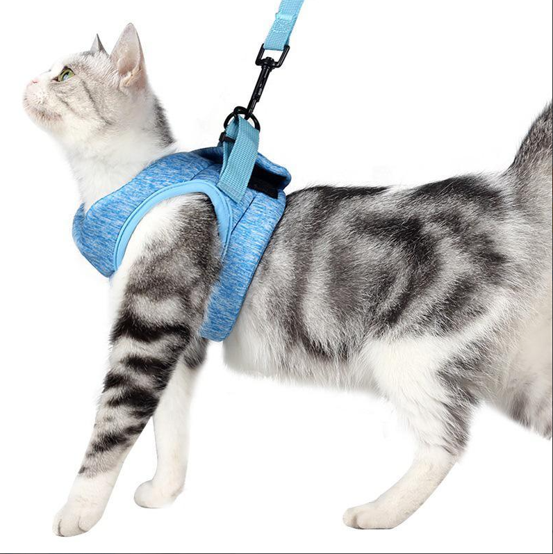 Ergonomisches Katzen-Geschirr mit Leine, Anti-Ausbruchs-Design, weich, atmungsaktiv, für maximale Sicherheit und Komfort.