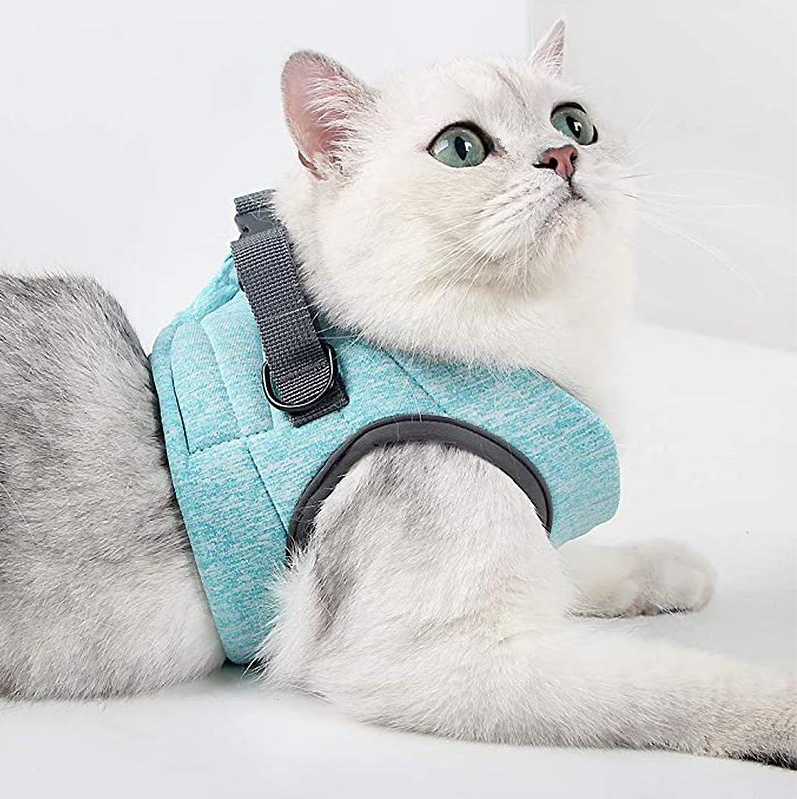 Ergonomisches Katzen-Geschirr mit Leine, Anti-Ausbruchs-Design, weich, atmungsaktiv, für maximale Sicherheit und Komfort.