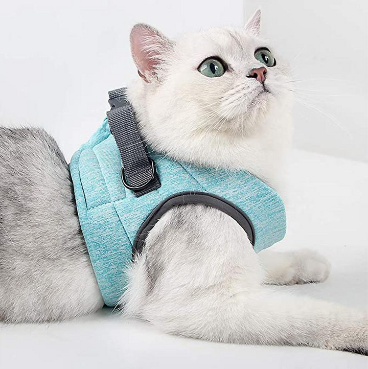 Ergonomisches Katzen-Geschirr mit Leine, Anti-Ausbruchs-Design, weich, atmungsaktiv, für maximale Sicherheit und Komfort.