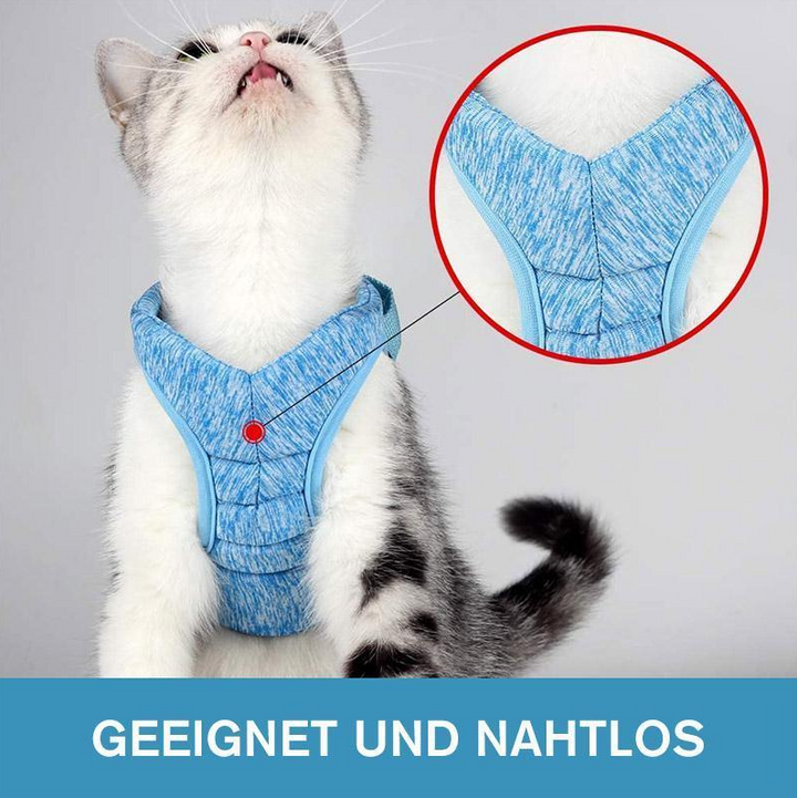 Ergonomisches Katzen-Geschirr mit Leine, Anti-Ausbruchs-Design, weich, atmungsaktiv, für maximale Sicherheit und Komfort.