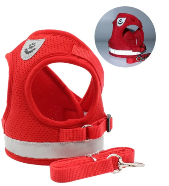 Ergonomisches, verstellbares Katzengeschirr mit Leine, sicher und bequem, ideal für alle Größen, leicht und atmungsaktiv.