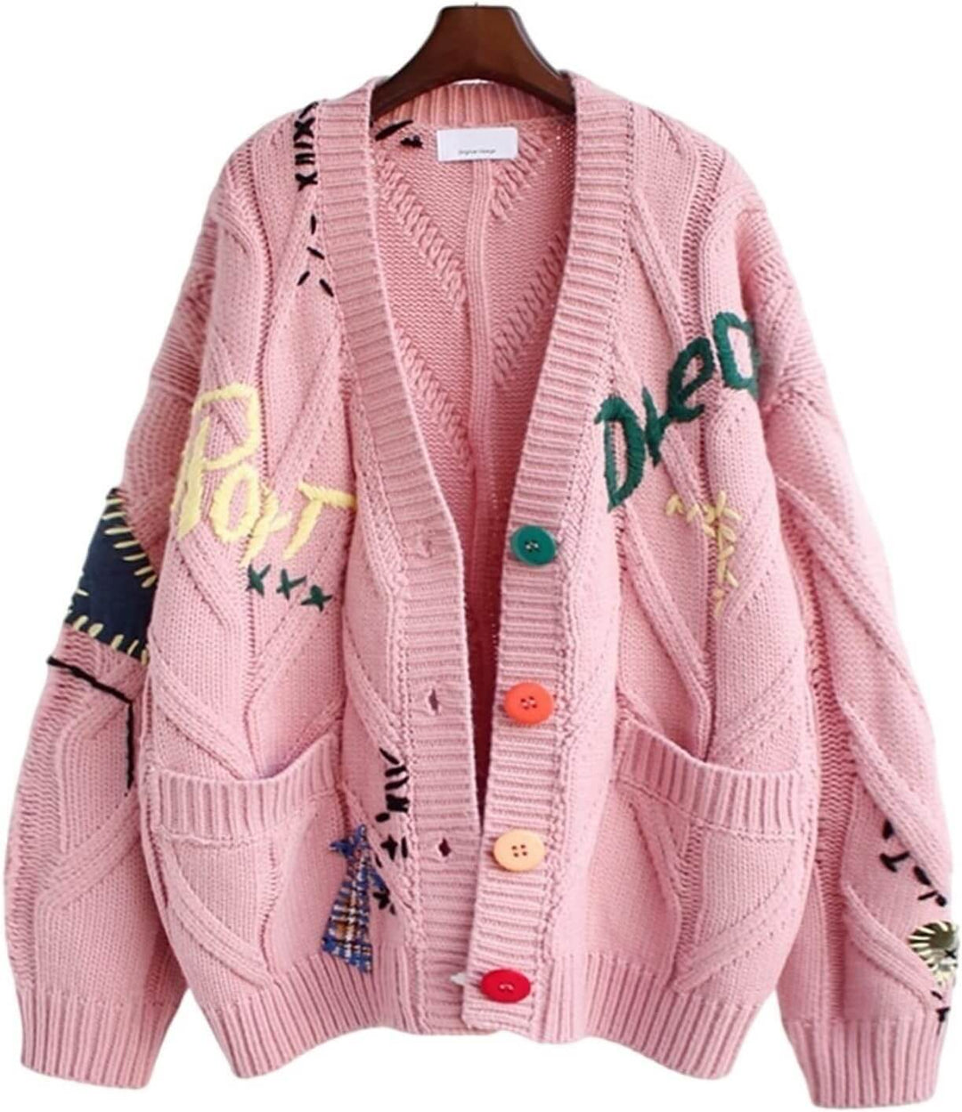 Esdlajks Söt Loose Knit Cardigan för Kvinnor – Japansk College Stil - Glowseva