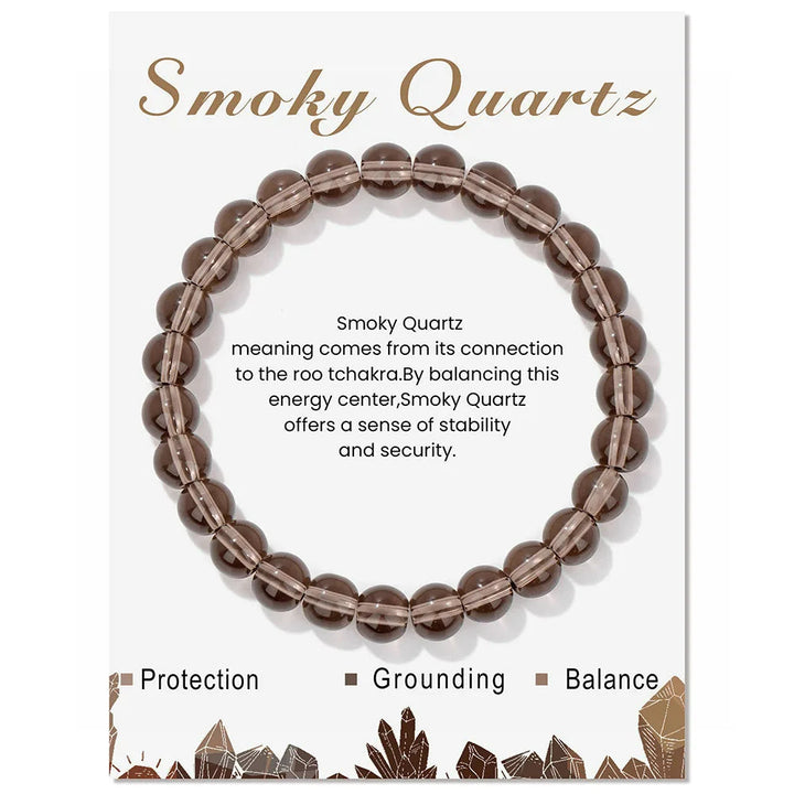 Rauchquarz-Armband, braune Perlen, spirituelle Bedeutung, Schutz, Erdung, Balance.