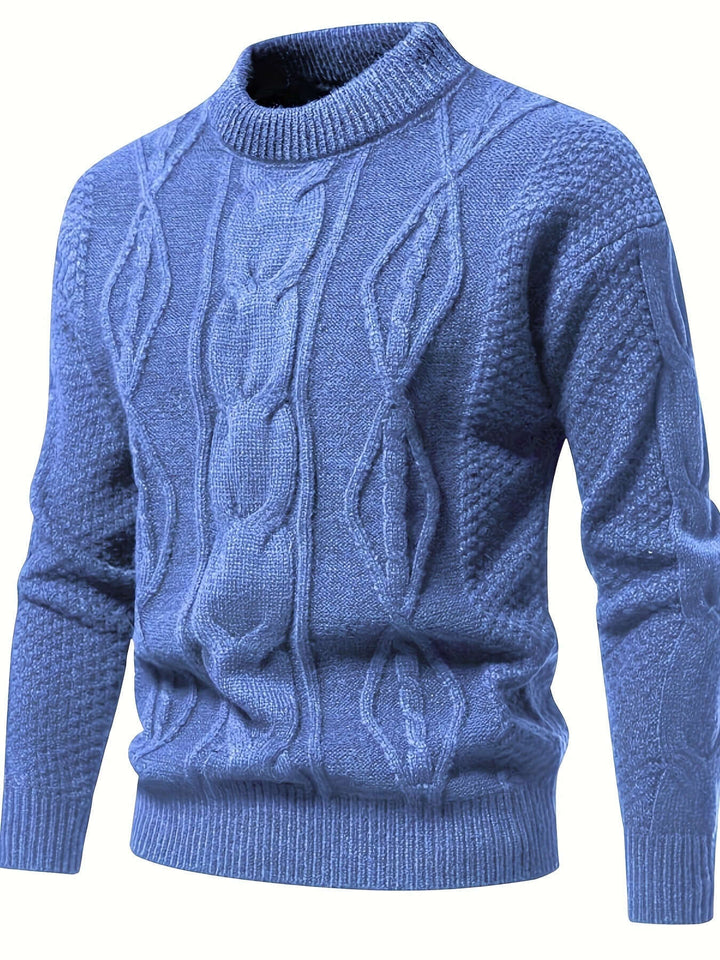 Herrenpullover: Bequemer Strickpullover mit Rundhalsausschnitt