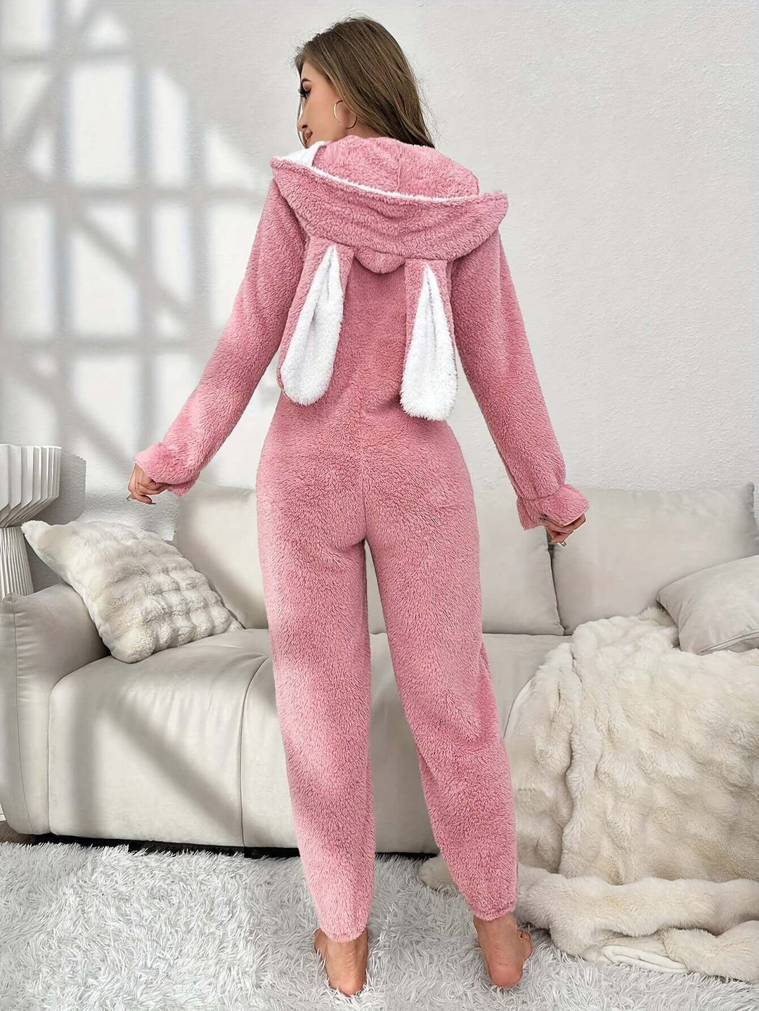 Damen Winter-Onesie mit Kapuze: Flauschig & Warm