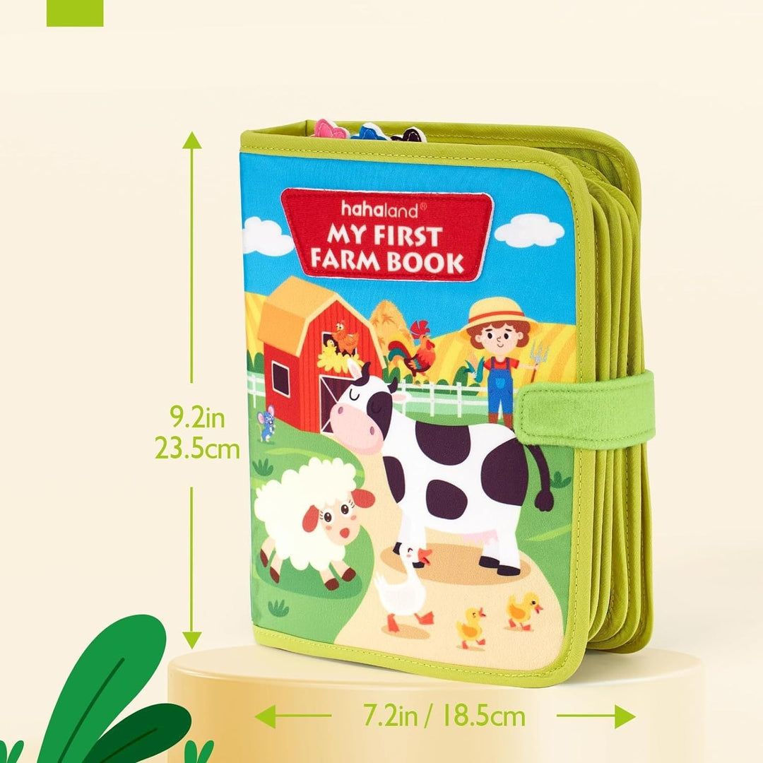 "Farbenfrohes, interaktives Montessori Farm Geschichten Buch für Kinder mit bezaubernden Tierillustrationen."