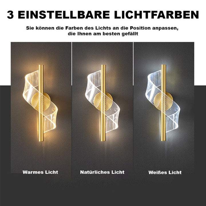 Luxuriöse Wandleuchte aus Glas mit LED-Technologie