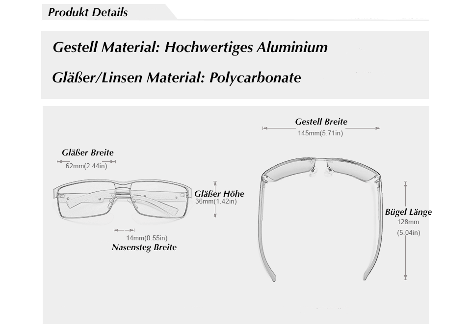 Polarisierte Sonnenbrille mit UV-Schutz 400 für Herren & Damen