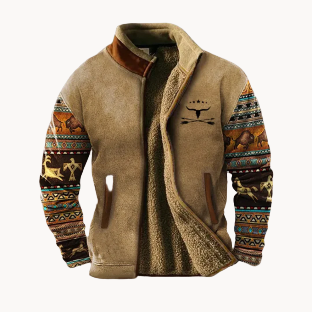 Fleece-Weste für Herren in modernem Colorblock-Look mit Viertel-Reißverschluss und praktischen Taschen, ideal für Outdoor.