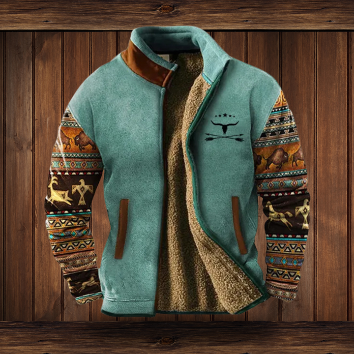Fleece-Weste für Herren in modernem Colorblock-Look mit Viertel-Reißverschluss und praktischen Taschen, ideal für Outdoor.