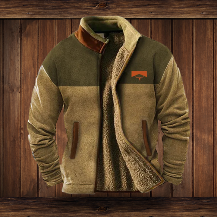 Fleece-Weste für Herren in modernem Colorblock-Look mit Viertel-Reißverschluss und praktischen Taschen, ideal für Outdoor.