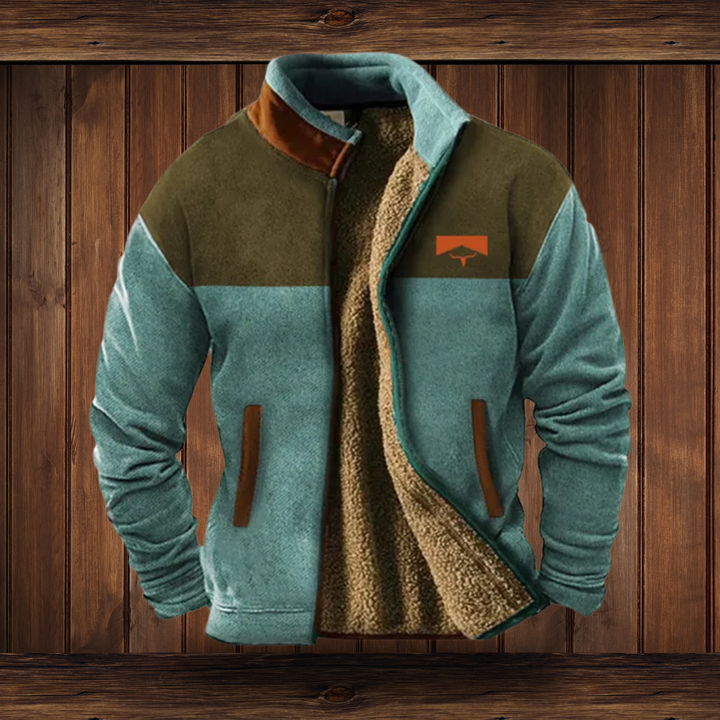Fleece-Weste für Herren in modernem Colorblock-Look mit Viertel-Reißverschluss und praktischen Taschen, ideal für Outdoor.