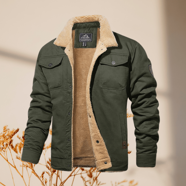 "Fleecegefütterte Winterjacke für Herren, dunkelgrau, modernes Design, extra warm, robust, Alltagsgebrauch."