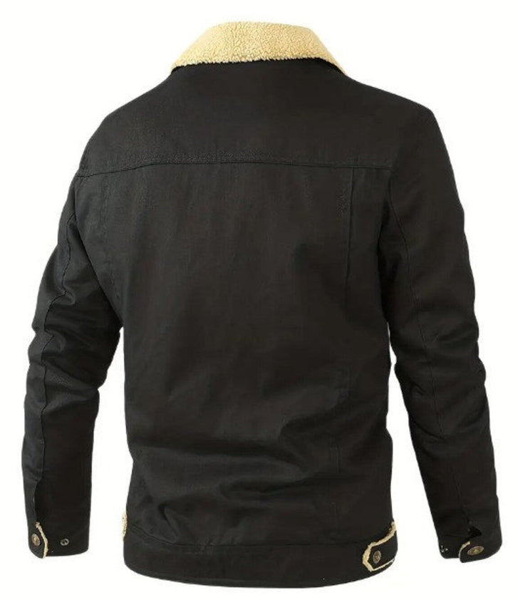 "Fleecegefütterte Winterjacke für Herren, dunkelgrau, modernes Design, extra warm, robust, Alltagsgebrauch."