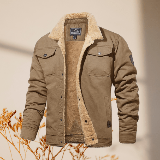 "Fleecegefütterte Winterjacke für Herren, dunkelgrau, modernes Design, extra warm, robust, Alltagsgebrauch."