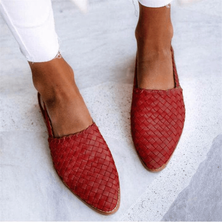 "Geflochtene Slingback Ballerinas, elegant und edel, in verschiedenen Farben, ideal für Damen zu jedem Anlass."