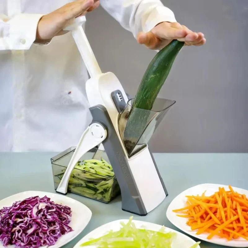 Mandelhobel Gemüseschneider, weiß, für Gurken, Karotten, Kohl, Küchengerät, effizient, praktisch.