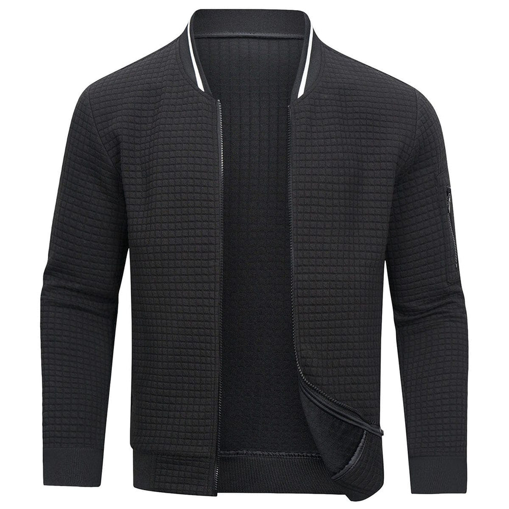 Gemütlicher Herren Strickpullover, warmes Gewebe, Reißverschluss, ideal für Outdoor, in Grau, langlebiger Komfort.